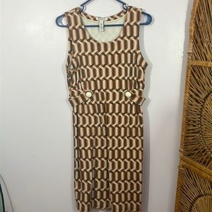 Size 8 banana republic classic style stretch belted sheath dress, earth tones